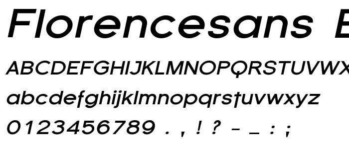 Florencesans Exp Bold Italic font